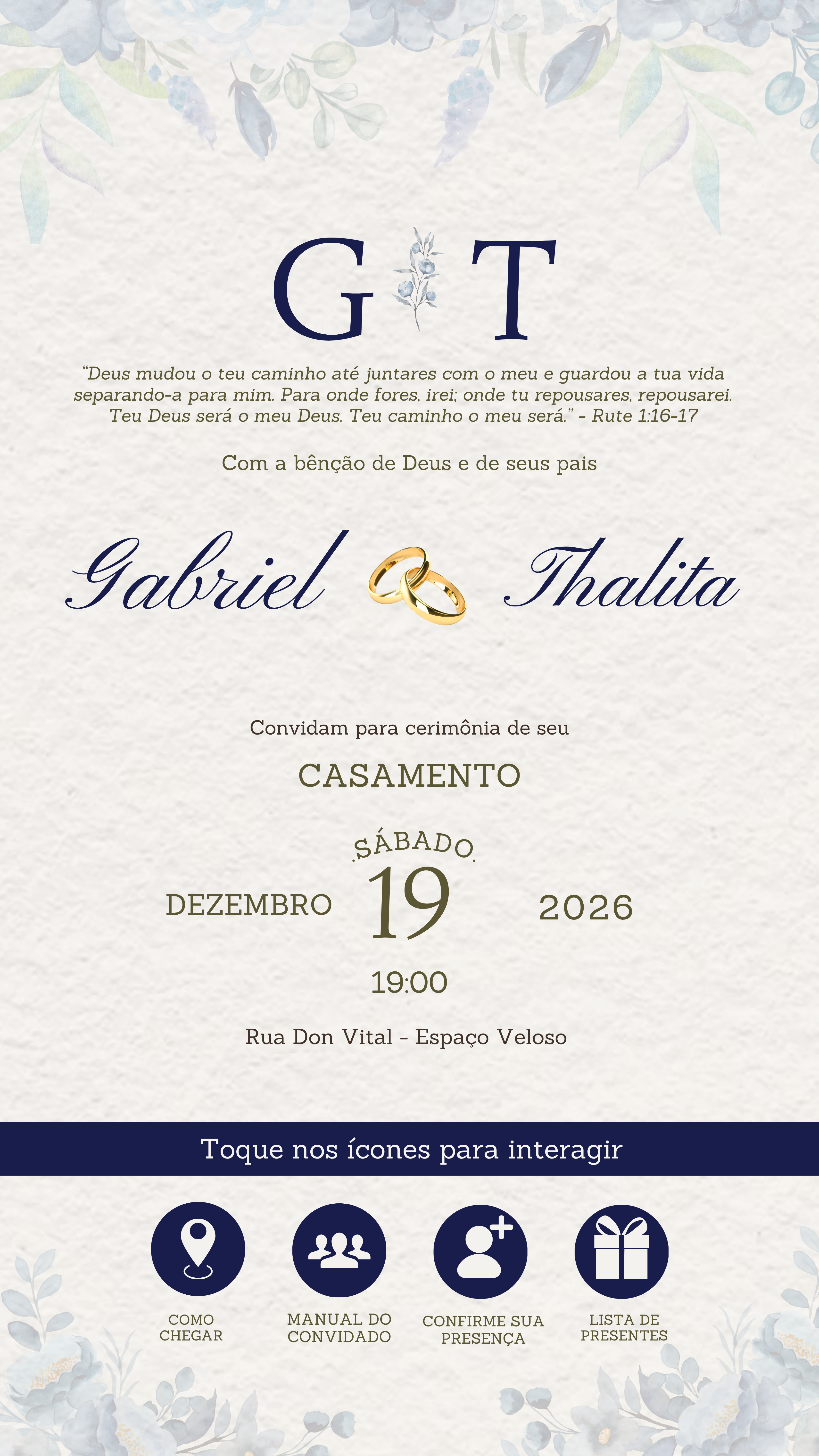 Convite de casamento de Gabriel e Thalita